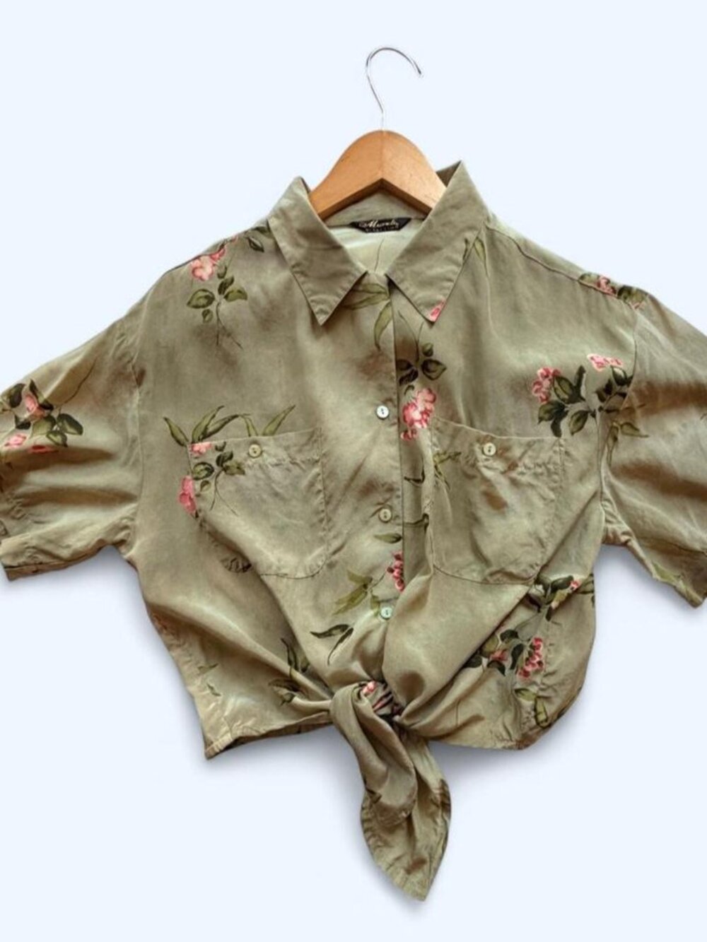 Vintage Muriel Collection 100% silk floral blouse
